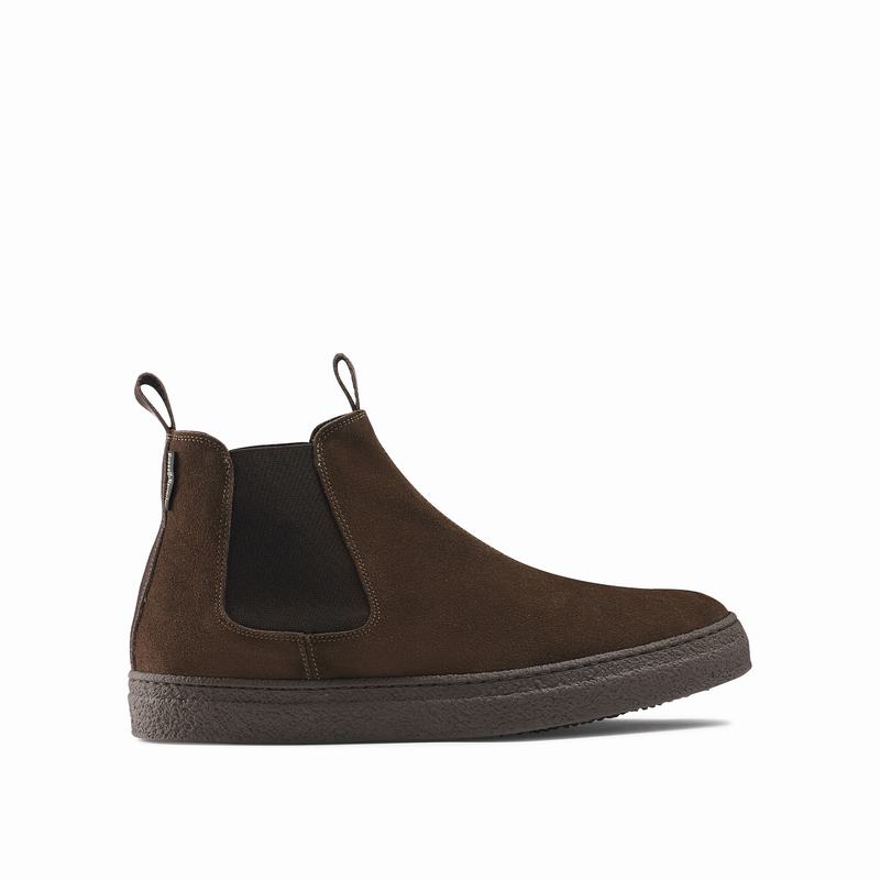 Russell & Bromley Humble Mens Flatform Chelsea Boots Brown |GRD5641RF|